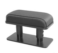 Kivivaka Accoudoir de voiture réglable à 3 niveaux - En cuir synthétique souple - Coudière - Facile à installer - Marron (noir)