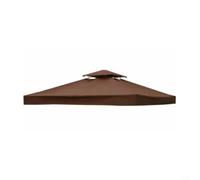 Kivivaka Auvent de tonnelle double couche de 3 x 3 m en tissu 300D avec grille d'aération pour pergola de jardin, beige (marron café)