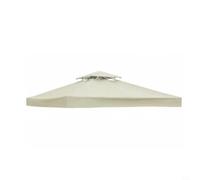 Kivivaka Auvent double couche de 3 x 3 m en tissu 300D imperméable avec grille d'aération pour pergola de jardin, beige (beige)