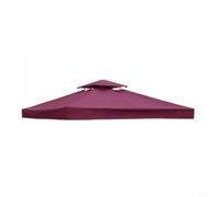 Kivivaka Auvent double couche de 3 x 3 m en tissu 300D imperméable avec grille d'aération pour pergola de jardin, beige (bordeaux)