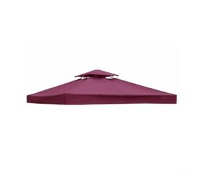 Kivivaka Auvent double couche de 3 x 3 m en tissu 300D imperméable avec grille d'aération pour pergola de jardin, beige (bordeaux)