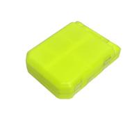 Kivivaka Boîte de pêche portable double face pour leurres et crochets, pour organiseur compact et pliable avec 5+5 ou 8+8 compartiments, matériau ABS, 9,6 x 7,3 x 3 cm, type A jaune