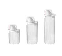 Kivivaka Boîte de rangement pour détergent à lessive, récipient en plastique de 1800 ml avec couvercle facile à ouvrir pour détergent en poudre et liquide, transparent pour rond (800 ml pour ml)