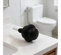 Kivivaka Bouton de chasse d'eau compatible avec Siamp 49 Vidange en ABS pour remplacement par le haut poussoir avec couvercle Option Noir + couvercle