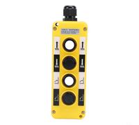 Kivivaka COB-T2 - Interrupteur à bouton-poussoir robuste 2 A IP68 - Station de contrôle étanche pour grue électrique - Automation de levage - Jaune (COB-T3)