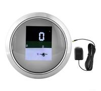 Kivivaka Compteur de vitesse numérique pour GPS 85 mm IP67 pour bateau pour | Lunette en acier inoxydable 316, étanche IP67 pour une utilisation marine, 9-30 V DC, affichage de la vitesse/voyage/tension