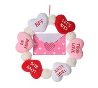 Kivivaka Couronne de Saint-Valentin de 40 cm avec enveloppes d'amour en peluche pour intérieur et extérieur Décoration de vacances Style de deux 40 cm