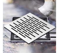 Kivivaka Couvercle de trou d'égout invisible et plaque d'évacuation en | Acier antirouille pour charges lourdes pour applications résidentielles municipales Argenté 200 x 400 mm