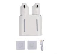 Kivivaka Distributeur de savon automatique mural 2 en 1 à double tête 800 ml avec capteur sans contact pour usage domestique et commercial Blanc (B)