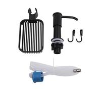 Kivivaka Distributeur de savon rotatif à 360° avec crochets - ABS + support de rangement en silicone avec tube d'aspiration en silicone - Noir argenté