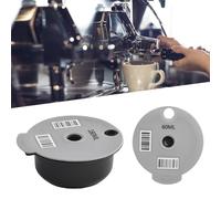 Kivivaka Dosette à café rechargeable pour Tassimo, tasse à capsules réutilisable avec couvercles en silicone de 60 ml et 180 ml, comprend une cuillère de nettoyage et une brosse