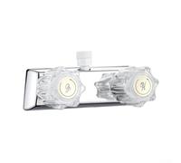 Kivivaka Douche compacte de 10,2 cm pour camping-car, mélangeur d'eau chaude et froide avec vanne de dérivation, fixation de salle de bain pour remorque à double poignée (argent)