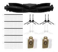 Kivivaka Ensemble complet d'accessoires pour mini robot pour aspirateur, 1 ensemble avec brosse à rouleau, brosses latérales, écrans filtrants, chiffons et sacs à poussière pour nettoyer les sols en
