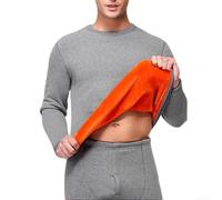 Kivivaka Ensemble haut et bas thermiques pour homme avec doublure en | Grande taille L-5XL, doublure en velours épais, excellente chaleur pour la rétention, design coupe-vent