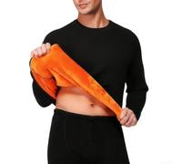 Kivivaka Ensemble haut et bas thermiques pour homme avec doublure en | Grande taille L-5XL, doublure en velours épais, excellente chaleur pour la rétention, design coupe-vent