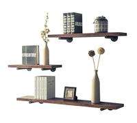 Kivivaka Étagère murale industrielle en forme de tuyau de fer - Design rétro Steampunk - Capacité de charge de 30 kg - Finition noire - 20 cm