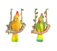 Kivivaka Figurine de perroquet en résine à suspendre - Décoration de jardin et de terrasse - Résistante aux intempéries - 14 x 95 cm
