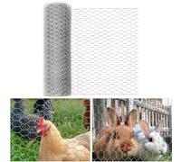Kivivaka Filet hexagonal en acier galvanisé pour volaille | Coops Clôture de jardin DIY Projets Argenté 1 paquet