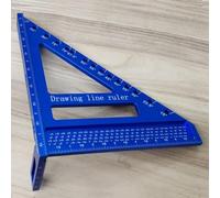 Kivivaka Grand carré de charpentier de 215 cm, règle de mesure multi-angles 0-90 avec broches fixes, projets de travail du bois, bleu