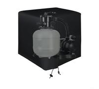 Kivivaka Housse de filtre de piscine imperméable avec fermeture éclair latérale, pour pare-soleil Oxford résistant à la poussière, pour circulation extérieure, noir, 66 x 62 x 71 cm