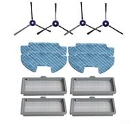 Kivivaka Kit de 12 pièces pour aspirateur robot en nylon ABS (12 pièces) | Design résistant, dirige efficacement les débris, empêche l'enveloppement des cheveux, lot de 4 brosses latérales