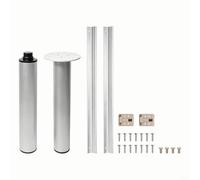 Kivivaka Kit de pieds de support de table et de lit réglables en alliage d'aluminium pour camping-car, remorque, dinette, argent (ensemble de pieds de table)