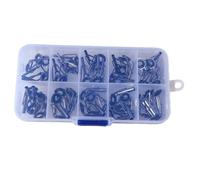 Kivivaka Kit de réparation pour canne à pêche en acier inoxydable 50 pièces en céramique pour anneaux yeux 16-38 mm 10 couleurs assorties