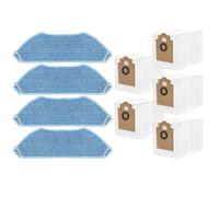 Kivivaka Kit de serpillères et sacs de rechange pour aspirateur robot Lefant M2 Pro/M2S Pro, 4 chiffons en microfibre + 5 sacs à poussière sans obstruction, installation facile