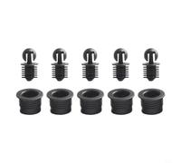 Kivivaka Lot de 10 paires de boucles audio pour haut-parleurs - Joint à rotule pour couvertures en maille - Clips en plastique dur - Vis noire 6 x 5,7 mm (A32)