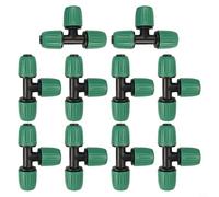 Kivivaka Lot de 10 raccords coudés 3 voies pour irrigation goutte à goutte 16 mm avec interface de diamètre pour tuyau d'irrigation de 1,27 cm
