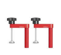 Kivivaka Lot de 2 colliers de serrage de table en alliage d'aluminium, rouge, tube rond de 20 mm à angle droit