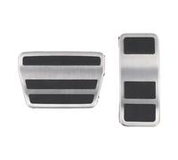 Kivivaka Lot de 2 couvre-pédales d'accélérateur en acier inoxydable pour Ford EcoSport 2013-2017, antidérapant avec traction améliorée, noir argenté