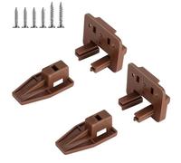 Kivivaka Lot de 2 glissières et guides de tiroir en polypropylène pour armoire, armoire et coiffeuse, roulement à billes marron pour rails de rechange