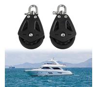 Kivivaka Lot de 2 poulies simples pour utilisation marine, capacité de charge de 460 kg, compatibilité de ligne de 10 mm, construction en nylon avec système de roulement rotatif