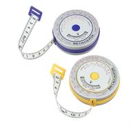 Kivivaka Lot de 2 rubans à mesurer rétractables pour l'indice de masse corporelle IMC 150 cm pour le suivi de la perte de poids (bleu + jaune)