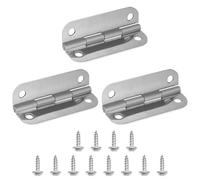 Kivivaka Lot de 3 charnières de refroidissement en acier inoxydable pour remplacement pour Igloo, charnières antirouille 304 avec vis, coffres à glace rectangulaires jusqu'à 165 l, argenté