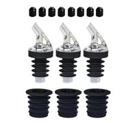 Kivivaka Lot de 4 becs verseurs d'huile d'olive anti-fuite avec 8 couvercles de rechange, becs réglables, différentes tailles de bouteilles, en silicone de qualité alimentaire, utilisation à une main