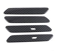 Kivivaka Lot de 4 enjoliveurs en fibre de carbone pour poignée de porte EV6 2022 2023 - Décoration extérieure en ABS noir