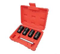 Kivivaka Lot de 5 douilles dénudées pour extracteur d'écrous et boulons 1,27 cm 17-22 mm, acier 42CrMo pour réparation automobile (rouge)