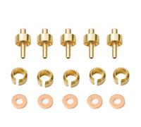 Kivivaka Lot de 5 têtes dorées olive avec rondelles et aiguilles à huile pour HOPE Tech3 V4/E4/X2 Insert de tuyau de frein
