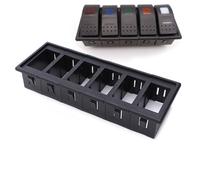 Kivivaka Lot de 6 boîtiers de support de panneau d'interrupteur à bascule en plastique pour bateau, noir