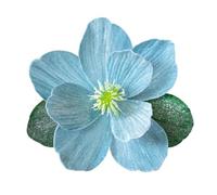 Kivivaka Magnolia artificiel à paillettes pour décoration de sapin de Noël, doré, rouge, blanc, bleu, rose bleu