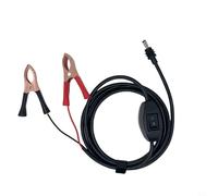 Kivivaka Mini câble d'alimentation CC avec pinces crocodile, convertisseur 12-48 V avec interrupteur, 300 cm 16 AWG pour voiture, camping-car, camping solaire