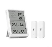 Kivivaka Moniteur d'humidité WiFi avec 2 capteurs, thermomètre intelligent pour Alexa et pour application TUYA, température et humidité précises
