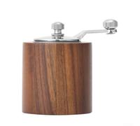 Kivivaka Moulin à poivre et sel en bois robuste pour cuisine (petit) | Mécanisme en céramique réglable, broyage grossier à fin, manuel pour le bouton supérieur, s'adapte à la plupart des épices