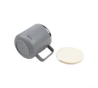 Kivivaka Mug isotherme à double paroi résistant à la chaleur Gris 382,7 g | Couvercle à fermeture rapide, levier poussoir à une main, pas de pièces détachées, s'adapte aux porte-gobelets de voiture