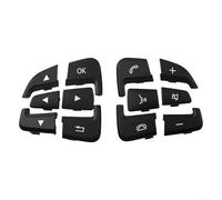 Kivivaka Paire de couvre-boutons de volant de voiture en plastique noir compatibles avec les classes A/B/CLA/GLA/GLE/GLS W176 W166 W292 2011-2019