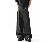 Kivivaka Pantalon coréen pour homme pour cleanfit, pantalon à jambes larges, taille haute, pantalon décontracté, ample, drapé, pantalon de costume pour bureau, rue, M-3XL
