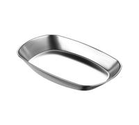 Kivivaka Plaque en acier inoxydable 304, plateau de camping vintage, barbecue, dessert, utilisation en extérieur, argenté/doré, 25,5 x 16 x 3 cm, argenté