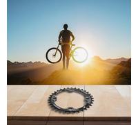 Kivivaka Plateau de vélo en alliage d'aluminium CNC 94/96BCD 32T étroit large pignon simple vitesse pour VTT Noir (38T rouge)